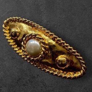 Edouard Rambaud Gold Plated with Pearl Barrette